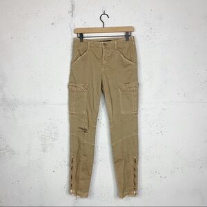 J Brand Houlihan Mid Rise Skinny Crop Cargo Khaki Pants Size 27